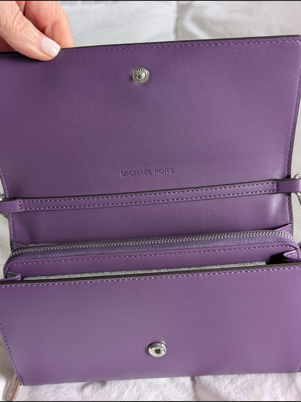 Michael Kors Jet Set Purple Signature Logo Crossbody Bag - Picture 5 of 10